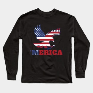 eagle american flag 4th of july Long Sleeve T-Shirt